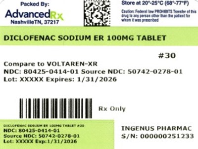Diclofenac Sodium Er 100mg #30 (Diclofenac Sodium Er 100mg 80425 0414 01)
